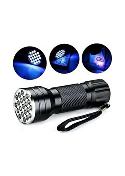 Guassi 21 LED Uv Ultraviyole El Feneri Para Kimlik Hayvan Leke Kontrolü indirimleri