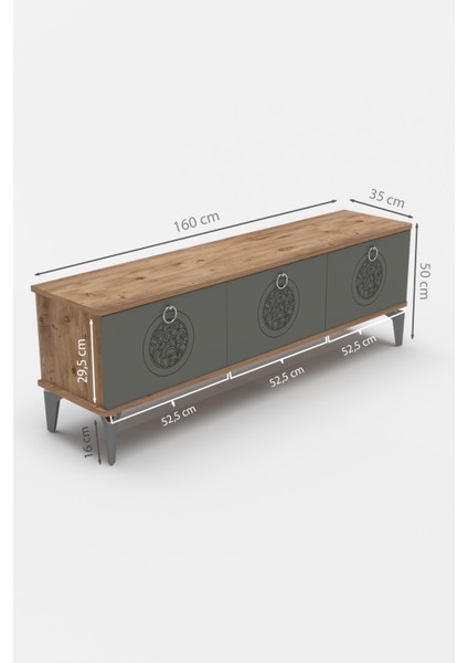 Tv Sehpası Tv Ünitesi Saraylı Atlantik Çam - Antrasit 5061 fiyatları