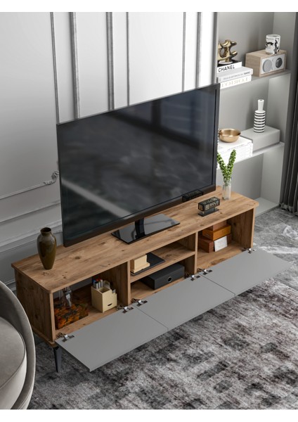 Tv Sehpası Tv Ünitesi Saraylı Atlantik Çam - Antrasit 5061 fırsatları