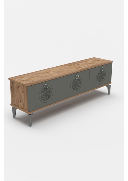 Tv Sehpası Tv Ünitesi Saraylı Atlantik Çam - Antrasit 5061