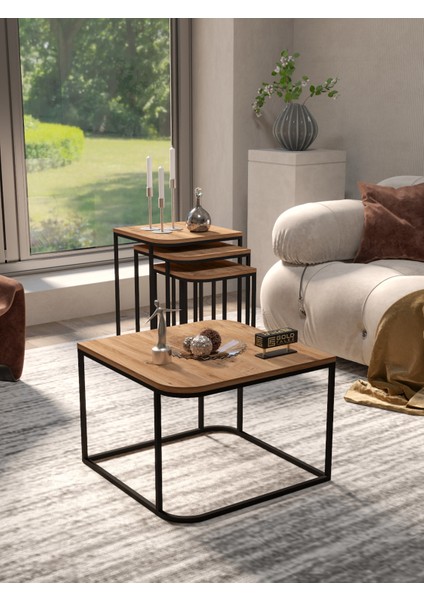 Orta Sehpa ve Zigon Yan Sehpa Flora Set Gordion