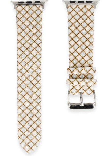 Apple Watch 38MM Karo Motif Kordon - MAVI-(5796) - I97H09N8-8A05VS