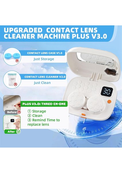 Aynalı Kontakt Lens Temizleyici, Kontakt Lens Temizleme Makinesi, USB Ultrasonik Kontakt Lens Temizleyici, Yumuşak Lens Atımı Için (Yurt Dışından) modelleri