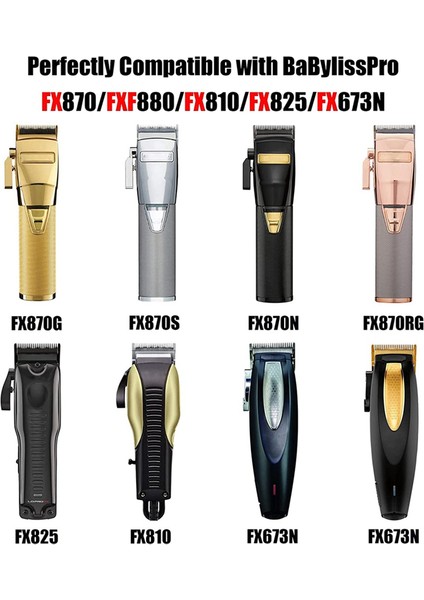 FX802G Babylisspro Saç Kesme Makineleri Için Yedek Bıçaklar FX870/FXF880/FX810/FX825/FX673N, Gümüş (Yurt Dışından) modelleri