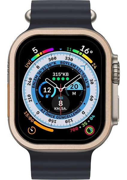 Apple Watch Ultra 49MM Alüminyum Kasa Cam Ekran Koruyucu - GOLD-(5796) - I90H06N1-5A66VS modelleri
