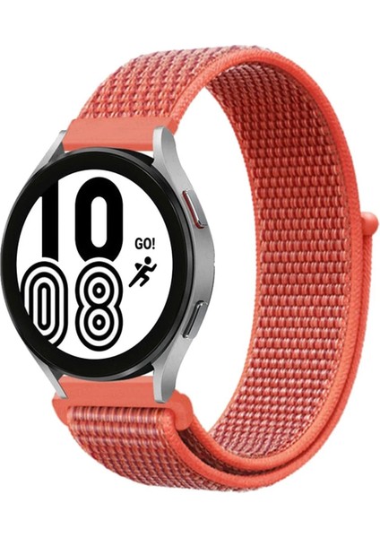 Samsung Galaxy Watch 4 Hasırlı Cırtcırtlı Kordon - TURUNCU-(5796) - I66H98N5-7A69VS
