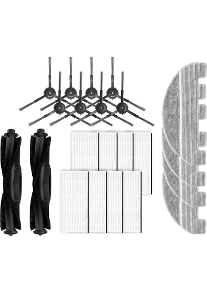 Proscenic M7 Max M7 Pro M8 Pro Ana Yan Fırça Hepa Filtre Süzgeç Paspas Bezi Bez Toz Torbası Yedek Aksesuar (Yurt Dışından)