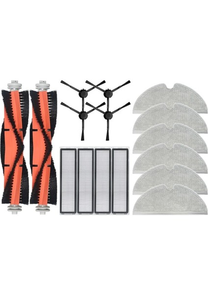 Dreame Bot D9 Max / L10 Pro Robotlu Süpürge Için 16 Adet Yedek Parçalar Ana Yan Fırça Hepa Filtre Paspas Bezi (Yurt Dışından)