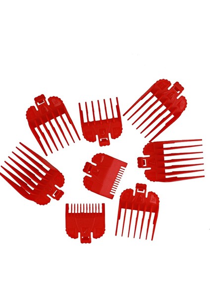 8 Adet Saç Kesme Makinesi Limit Tarak Kılavuzu Ek Parçası Boyut Berber Yedek Parçası 1,5/3/4,5/6/10/13/19/25MM, Kırmızı (Yurt Dışından) modelleri