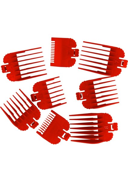 8 Adet Saç Kesme Makinesi Limit Tarak Kılavuzu Ek Parçası Boyut Berber Yedek Parçası 1,5/3/4,5/6/10/13/19/25MM, Kırmızı (Yurt Dışından) fırsatları