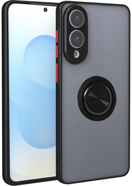 Samsung Galaxy S25 Edge Kılıf Montreal Yüzüklü Silikon Kapak - SIYAH-(5796) - I43H58N0-9A87VS