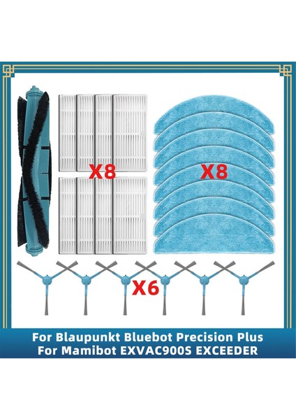 Blaupunkt Bluebot Precision Plus / Mamibot EXVAC900S Exceeder Elektrikli Süpürge Parçaları Ana Yan Fırça Paspas Bezi (Yurt Dışından)