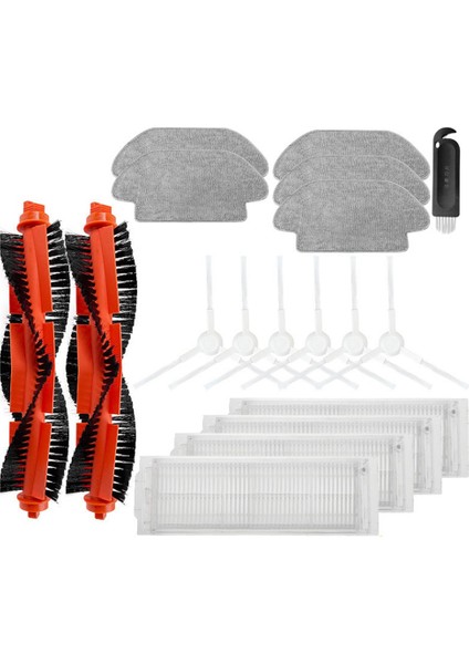 18 Adet Için Uygun Xiaomi Mi Robot Vakumlu Paspas Pro P Temizlik Robotu STYTJ02YM, Ana Yan Fırça Hepa Filtreli Paspas (Yurt Dışından)