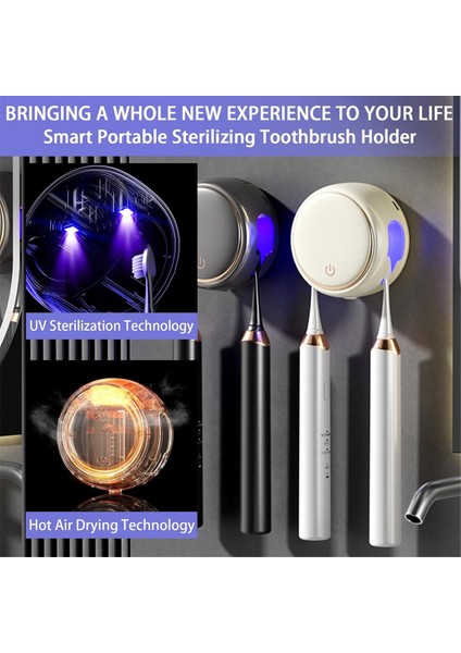 Duvara Monte Diş Fırçası Tutucu 2 Diş Fırçası Yuvalı Diş Fırçası Kılıfları Şarj Edilebilir Seyahat Ev Diş Fırçası Tutucu B (Yurt Dışından) fiyatları