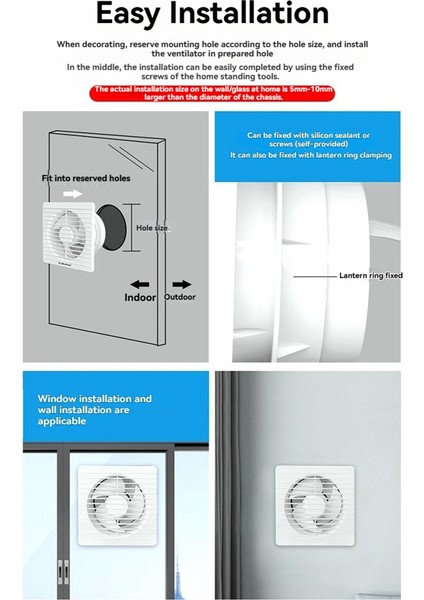 220V Sessiz Havalandırma Güçlü Egzoz Çıkarıcı Fan Pp Su Geçirmez Havalandırma Fanı Duvara Monte Ev Çıkarıcı 10IN(EU) (Yurt Dışından) indirimleri