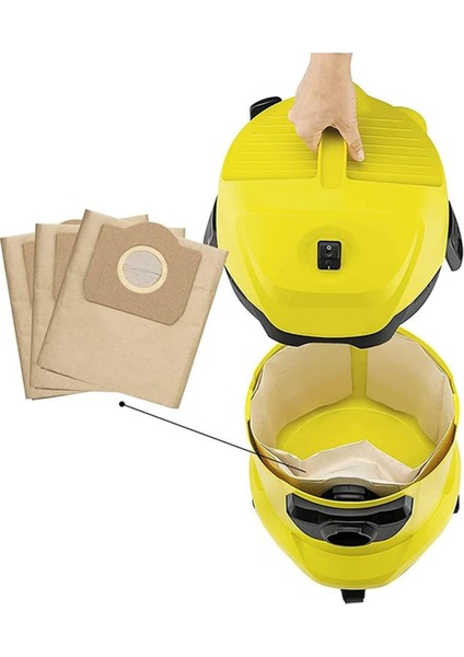 Karcher Wd3 Premium/wd 3.300 M/wd 3.200/WD3.500/MV3 Elektrikli Süpürge Aksesuarları Yedek Parçaları Için 12 Adet Toz Torbası (Yurt Dışından) fiyatları