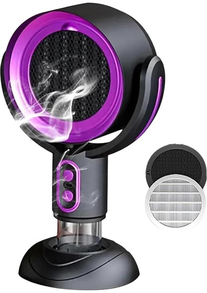 Arıtıcı Fan, Çıkarılabilir ve Yıkanabilir Filtre Taşınabilir Smokeaway Fan Duman Için, Smoke Away Arıtıcı Fan, Siyah ve Mor (Yurt Dışından)