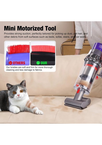 Dyson V7 V8 V10 V11 V15 Yatak, Kanepe ve Halı Yedek Parçalarıyla Uyumlu Motorlu Fırça Başlığı (Yurt Dışından) fırsatları