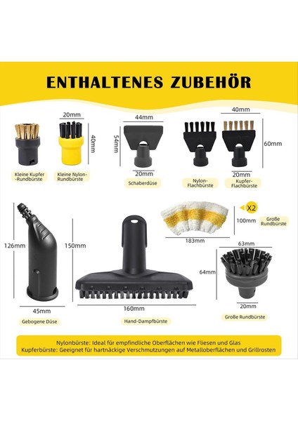 Karcher Buharlı Temizleyiciler Sc1, Sc2, Sc3, Sc4 Için 10 Parçalı Aksesuar Seti (Yurt Dışından) modelleri