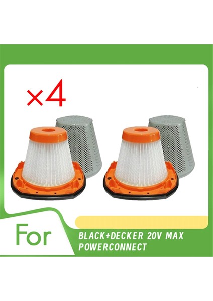 Black+Decker 20V Max Powerconnect El Tipi Elektrikli Süpürge Modeli BCHV001C1 Için 4 Adet Filtre Değişimi (Yurt Dışından)