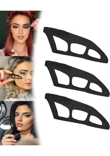 3 Adet Hızlı Makyaj Şablonları, Yeniden Kullanılabilir Göz Turu Göz Farı Şekillendirici Aracı Makyaj Bandı, Kaşlar, Göz Farı (Yurt Dışından) fırsatları