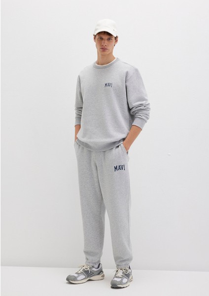 Mavi Logo Baskılı Gri Eşofman Altı 0010207-80018