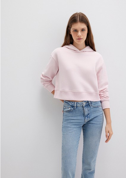 Kapüşonlu Pembe Sweatshirt 1S10386-71006