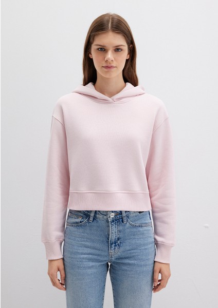 Kapüşonlu Pembe Sweatshirt 1S10386-71006