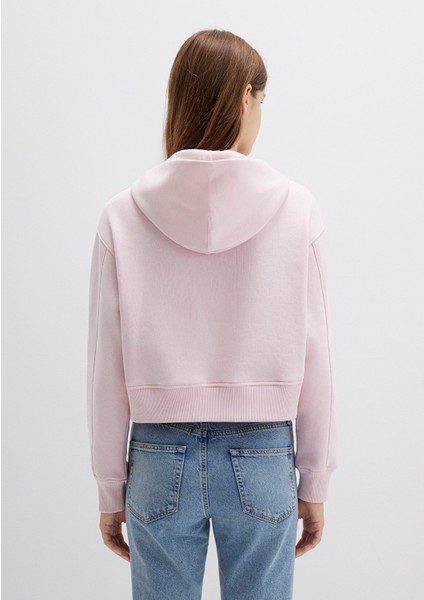 Kapüşonlu Pembe Sweatshirt 1S10386-71006