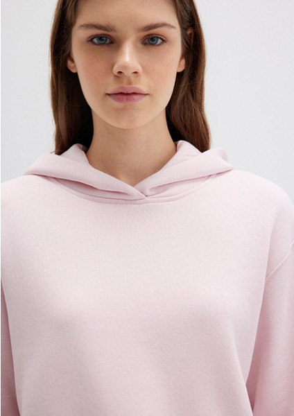 Kapüşonlu Pembe Sweatshirt 1S10386-71006