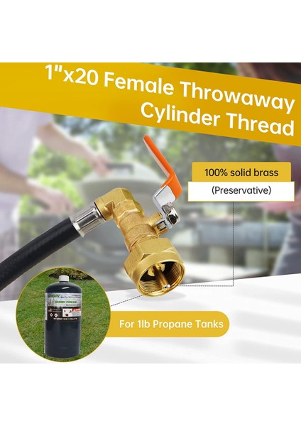 Propan Dolum Adaptörü Hortumu Propan Uzatma Dolum Hortumu, 1lb Propan Gaz Tankı Için Göstergeli ve Açma/kapama Kontrol Valfli (Yurt Dışından) modelleri