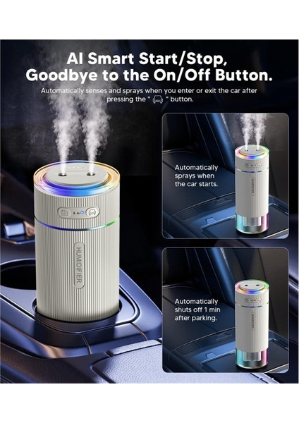 Yatak Odası Için Taşınabilir Küçük Nemlendirici, Çift Nozullu Büyük Soğuk Sis, Seyahat Için Mini Kişisel Masa Hava Nemlendiricileri Beyaz (Yurt Dışından) modelleri