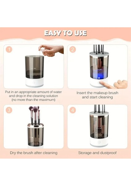 USB Fişli Taşınabilir Elektrikli Makyaj Fırçası Temizleyici Kauçuk Makyaj Makinesi Hızlı Temizleyici Temizleme Fırçası Yaka Brus A (Yurt Dışından) fırsatları
