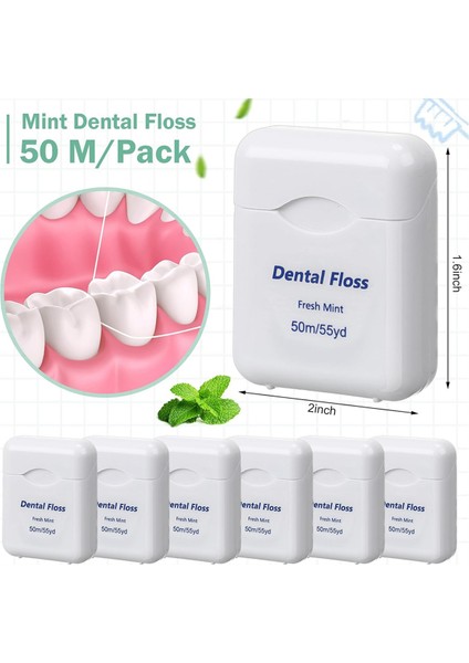 60 Paket Diş Ipi Toplu Nane Aromalı 50M Her Biri Seyahat Diş Ipi Dişler ve Koruma Için Ağız Bakımı Beyaz (Yurt Dışından) fiyatları
