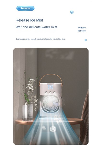 Taşınabilir Masaüstü Nemlendirici Klima Fanı Ev Küçük Hava Soğutucu Fan Sprey Fan Ofis Için 7 Renkli Aydınlatma (Yurt Dışından) fırsatları