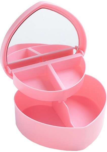 Kalp Şekli Takı Kutuları, Plastik Pembe Mücevher Depolama, Kalp Şeklindeki Mücevher Kutuları Kırtasiye Kutuları Çekmece Makyaj Kutusu (Yurt Dışından)