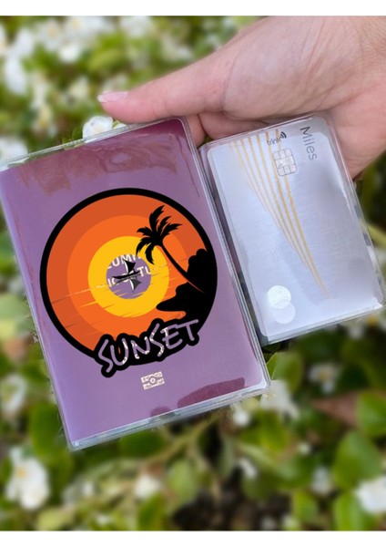 Sunset Desenli Universal Şeffaf Pasaport Kılıfı Model Tüm Ülke Pasaportlarına Uygun