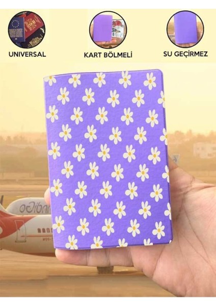 Tüm Ülke Pasaportlarına Uyumlu Papatya Mor Vinleks Pasaport Kılıfı Kabı indirimleri