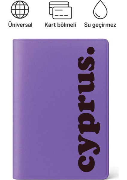 Pasaport Kılıfı Pasaportluk Desenli Pasaport Kabı Su Geçirmez Kıbrıs