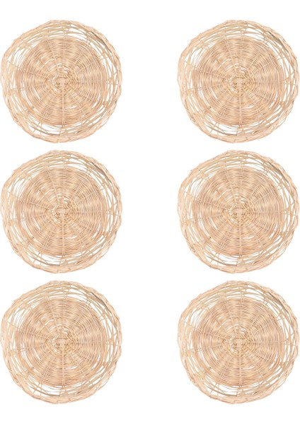 6pcs Bambu Kağıt Plaka Tutucu - 10 Inç Yuvarlak Dokuma Plaka Tutucu, Piknik Partisi Için Yeniden Kullanılabilir Kağıt Plaka Tutucular (Yurt Dışından)