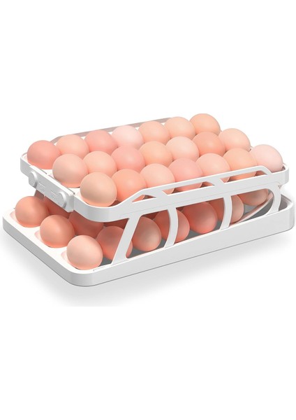 45 Buzdolabı Için Yumurta Tutucu, 3 Sıra Yumurta Dispenser, Zaman Kaydedici ile Taze, Seyir Koruyucu Yavaş Yumurta Organizatör (Yurt Dışından)