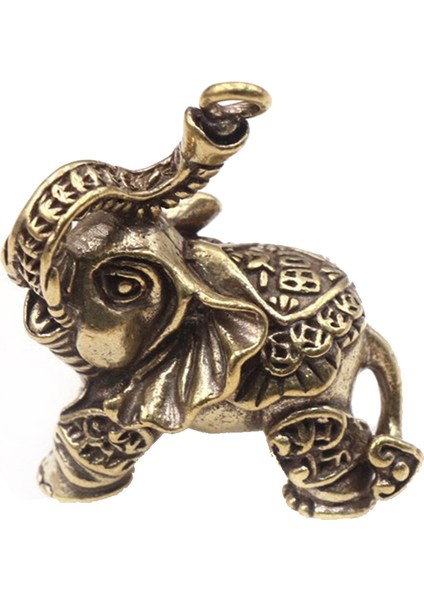Vintage Pirinç Uğurlu Fil Kolye Anahtarlık Metal Hayvan Anahtarlık Mobilya Dekorasyonu (Yurt Dışından)