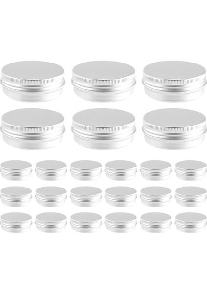 48 Pcs 1 Oz Tinler Gümüş Alüminyum Teneke Kutular Vidalı Üst Yuvarlak Alüminyum Teneke Kutular Vidalı Kapak Kapak Kapları (Yurt Dışından)