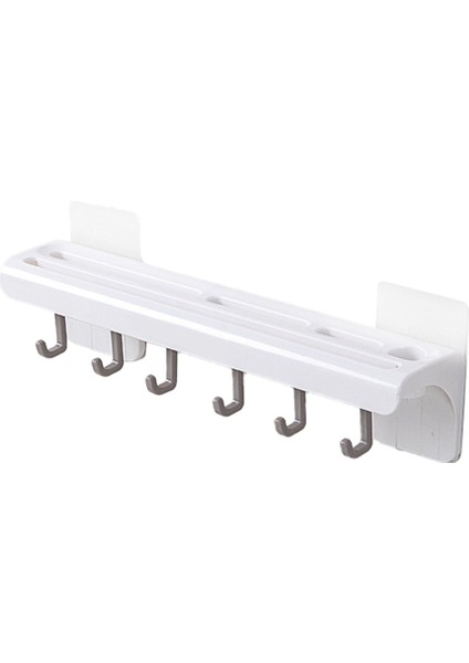 Duvara Monte Mutfak Rafı Bıçak Tutucu 6 Kancalı Çatal Bıçak Takımı Organizatör Ev Aksesuarları Beyaz (Yurt Dışından)