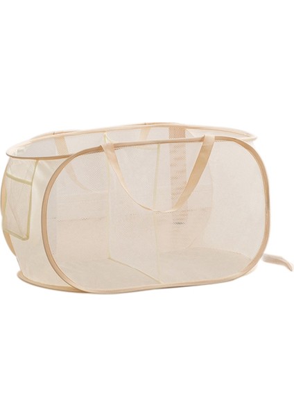 Nefes Alabilen Örgü Katlanır Çamaşır Sepeti Ev Kirli Giysiler Depolama Organizatör D (Yurt Dışından)