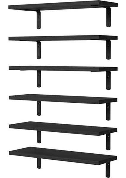 Yüzen Raflar, Duvar Dekoru Için Ahşap Yüzer Raflar, Duvara Monte Edilmiş Banyo Rafı Depolama Siyahı Için (Yurt Dışından)