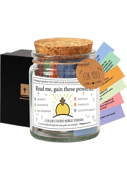 Incil Ayetleri Bir Kavanozda, Incil Ayetleri Duygu ve Duygular Için Kavanoz, Cam Kutsal Metin ile Boyama C ile Okuma (Yurt Dışından)