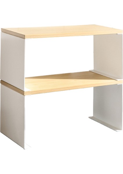 Ahşap Masa Depolama Rafı Kafes Dekorasyon Çerçevesi Ahşap Zemin Durumu Çift Döküm Masaüstü Raf (Yurt Dışından)