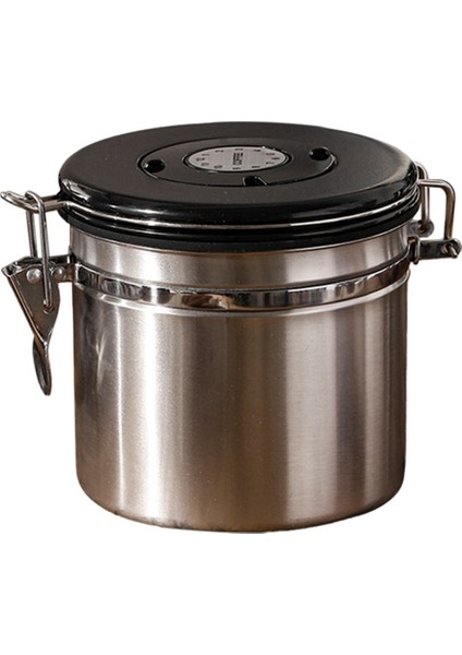 Kahve Tanisti Airigtight Fasulye Konteyneri Tarih Izleyici Paslanmaz Çelik Mutfak Saklama Kutusu 1.2l Gösterildiği Gibi (Yurt Dışından)