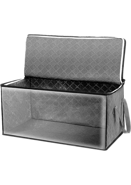 2pcs Yorgan Organizatör Kutusu Katlanabilir Taşınabilir Dolap Istiflenebilir Kutular Dokuma Olmayan Giysiler Depolama Battaniyeleri Case-Gray Toplama (Yurt Dışından)